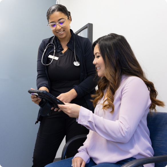 Woman getting a consultation